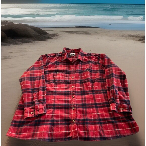 Eddie Bauer Plaid Workwear Buttonup Cotton Blend Lady 3X Slightly Fitted (24/26) - Picture 1 of 9